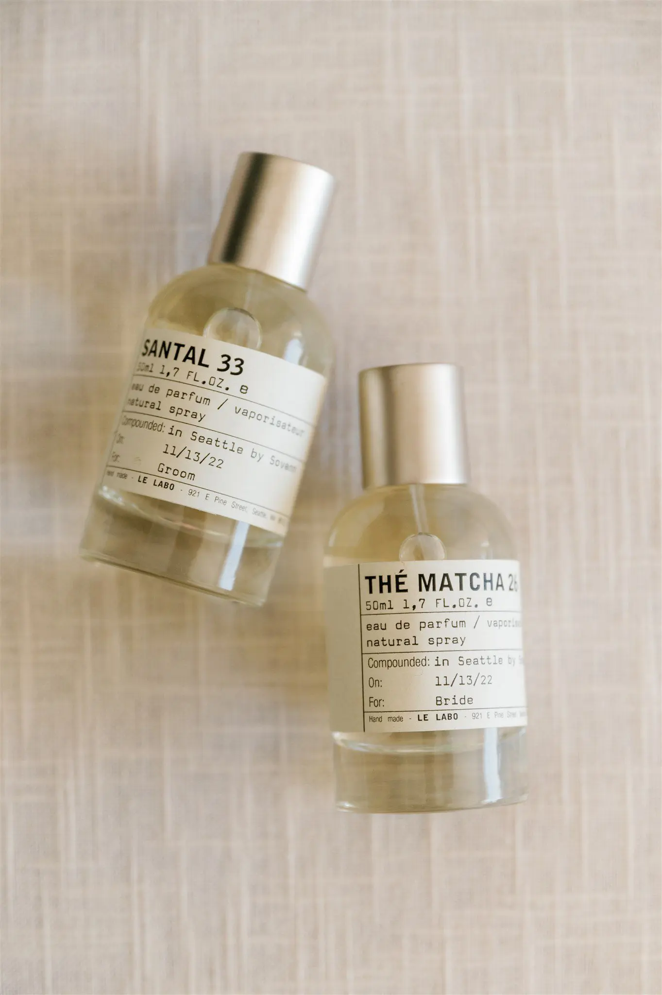 Wedding perfume and cologne 