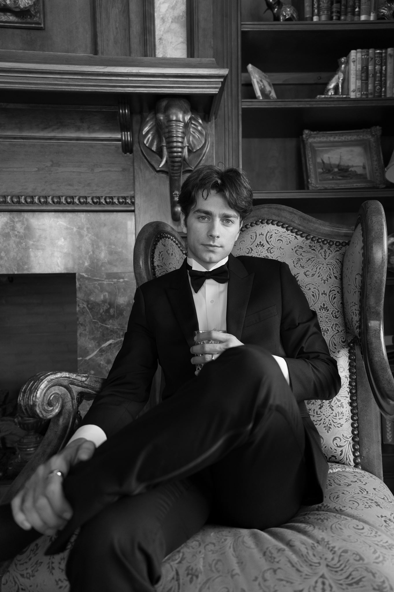 Groom portrait at a private estate wedding
