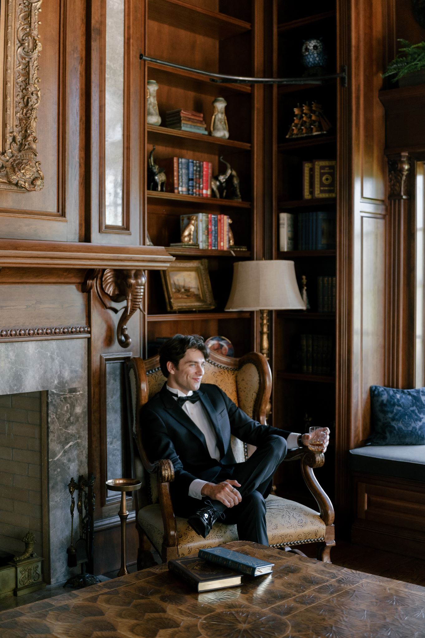 Groom portrait at a private estate wedding