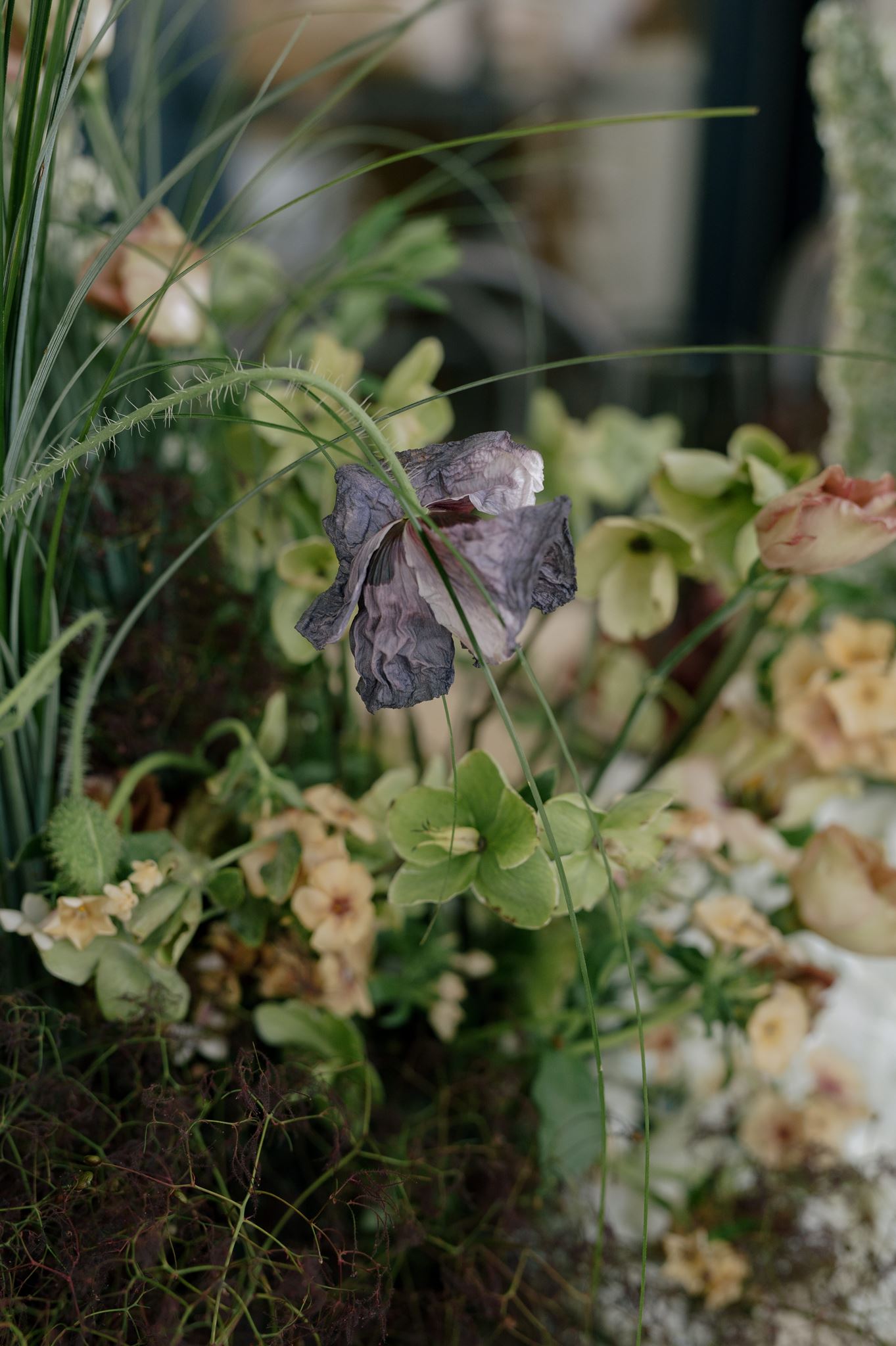 Elegant wedding tablescape with lush florals