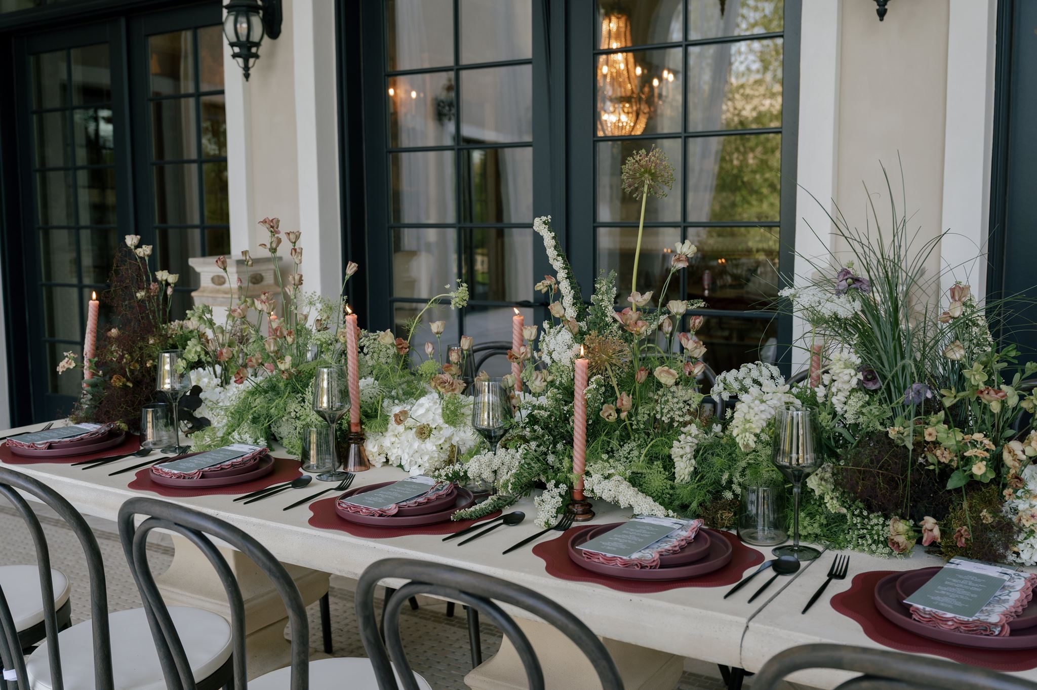 Elegant tablescape at Palais de Leon wedding