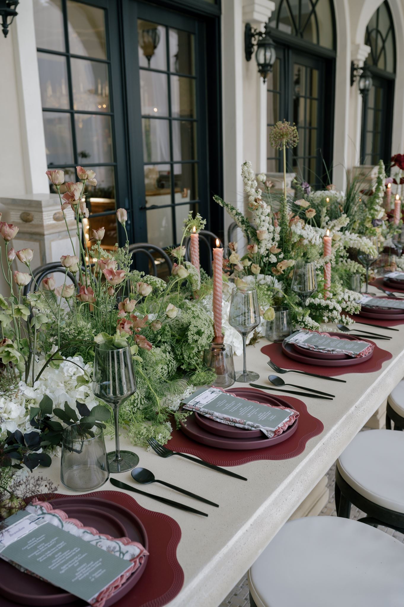 Elegant tablescape at Palais de Leon wedding