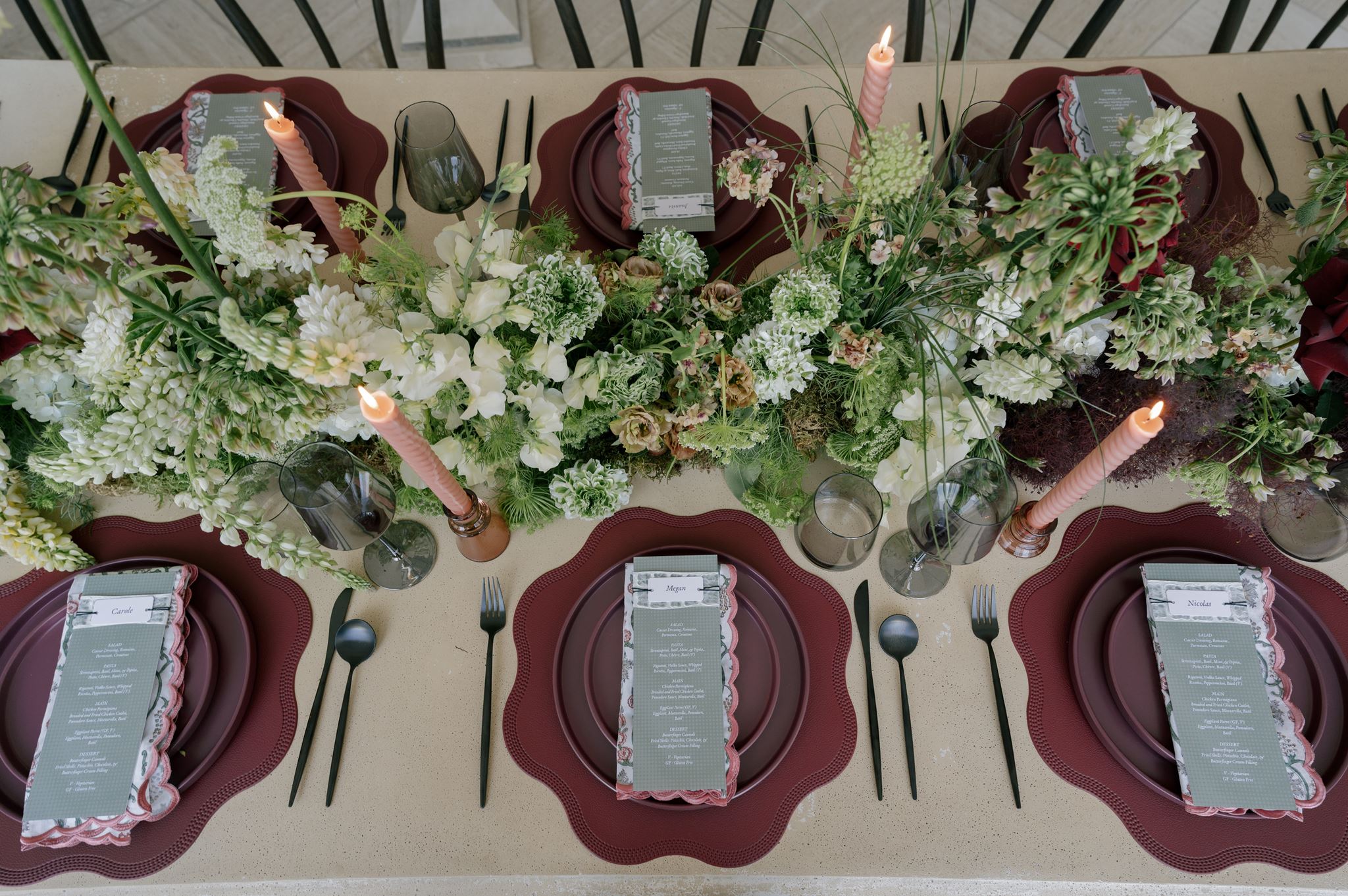 Elegant tablescape at Palais de Leon wedding