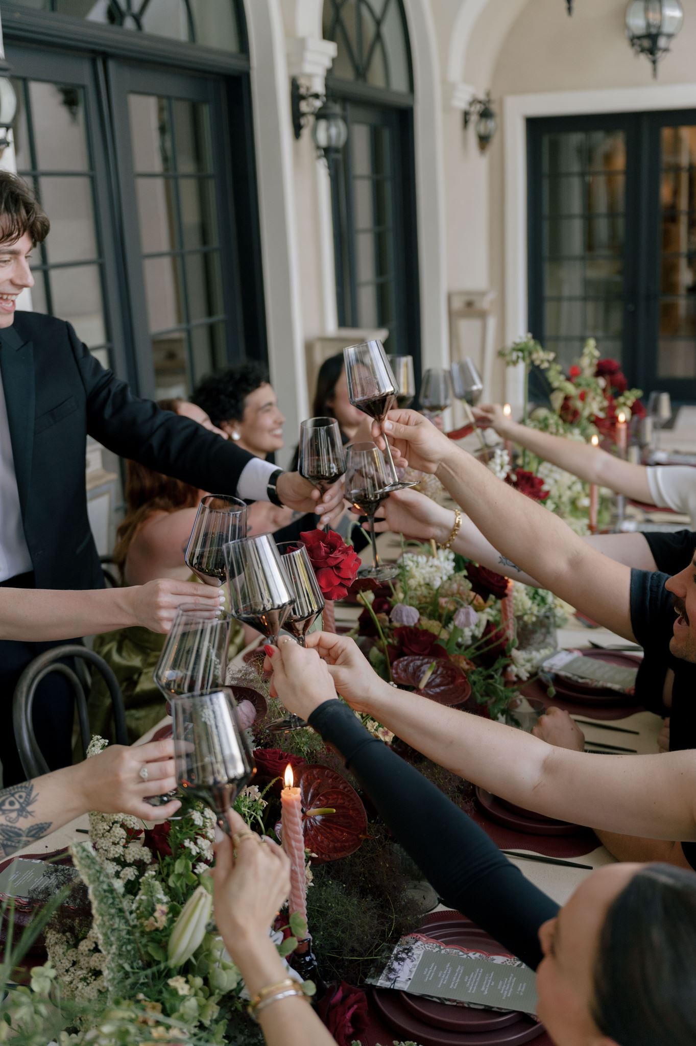 Toast at wedding reception