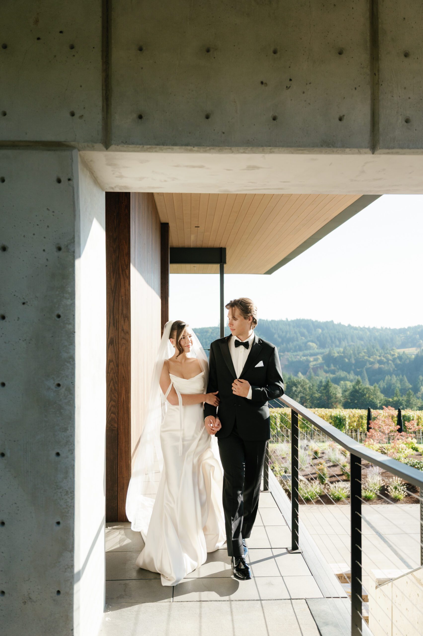 Vineyard wedding venue newlywed portraits