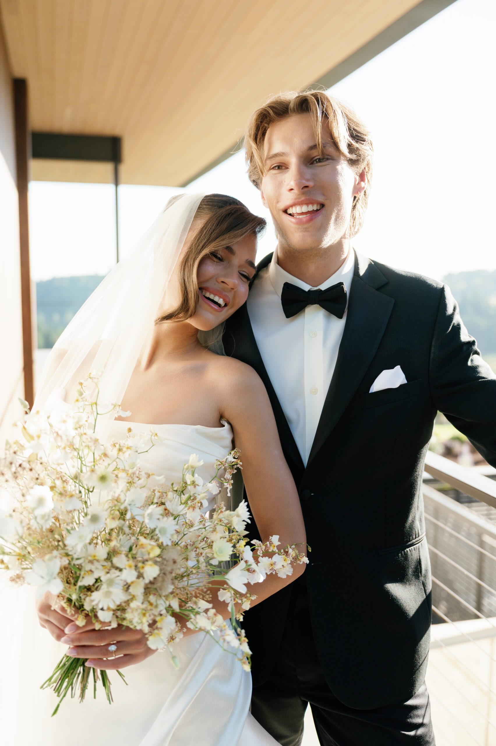Vineyard wedding venue newlywed portraits