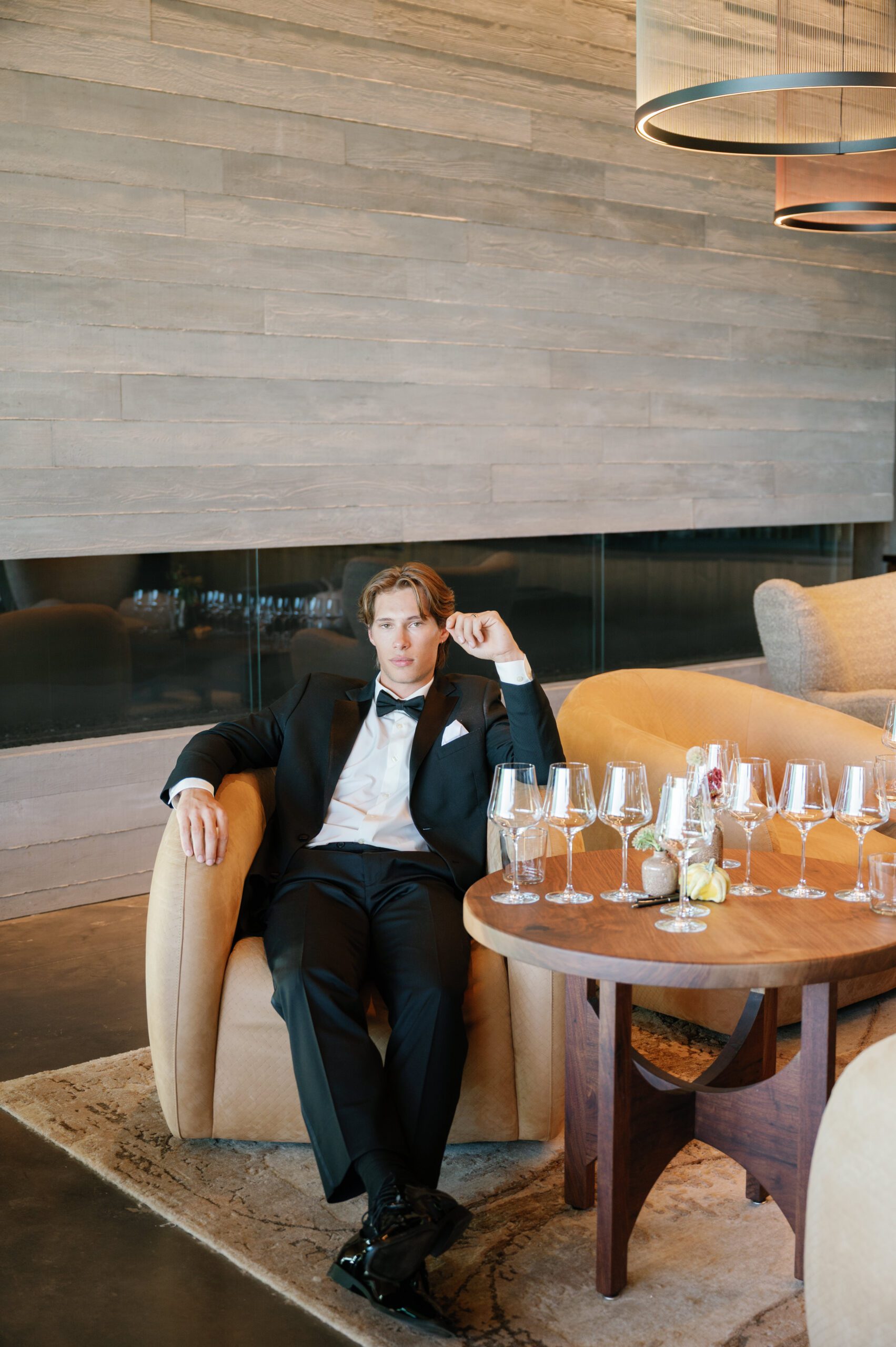 Groom portrait at an Oregon Winery wedding venue