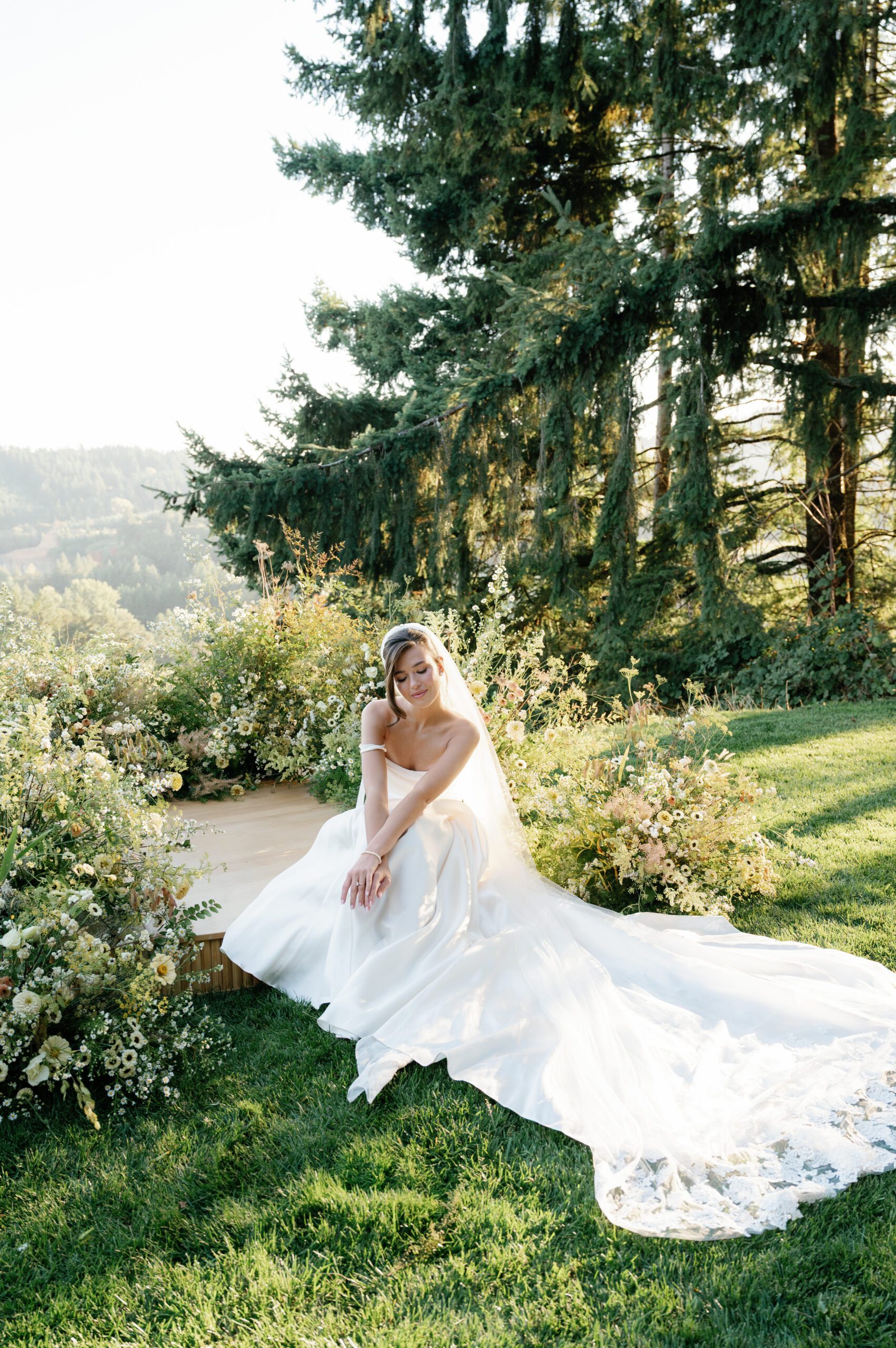 Wedding ceremony at the Wildflower Lawn at  LucidWild Estate 