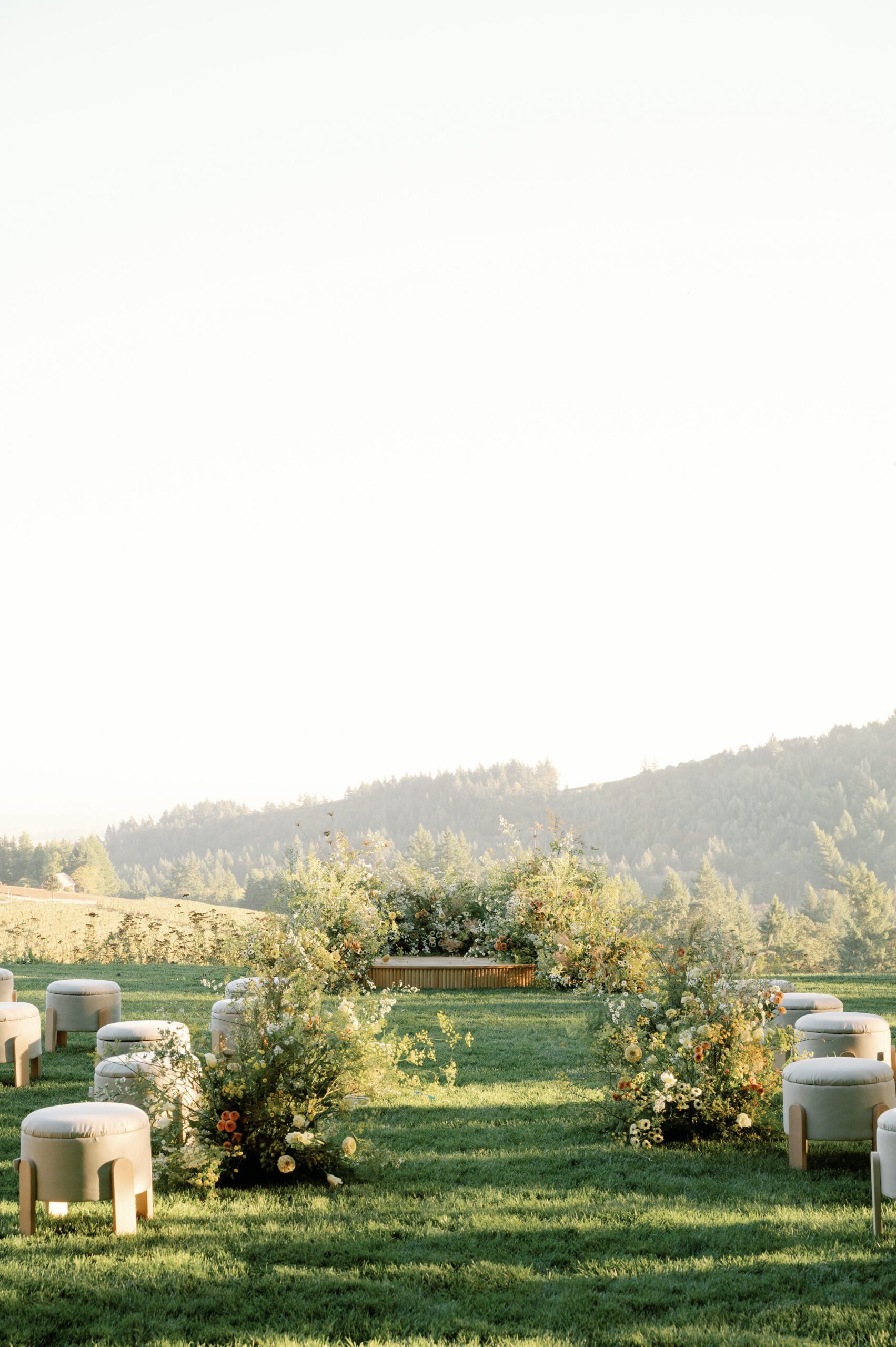 Wedding ceremony at the Wildflower Lawn at  LucidWild Estate 