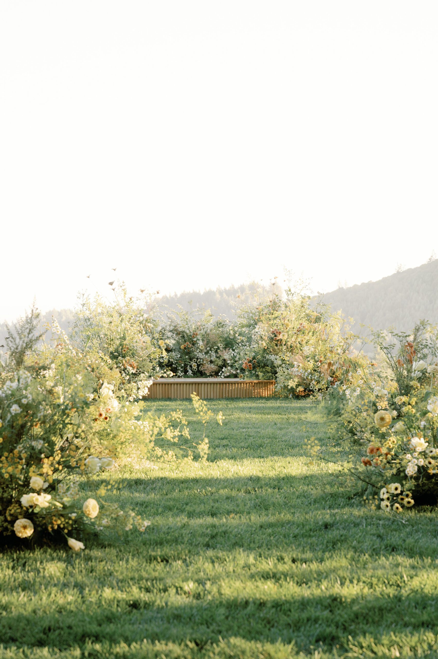 Wedding ceremony at the Wildflower Lawn at  LucidWild Estate 