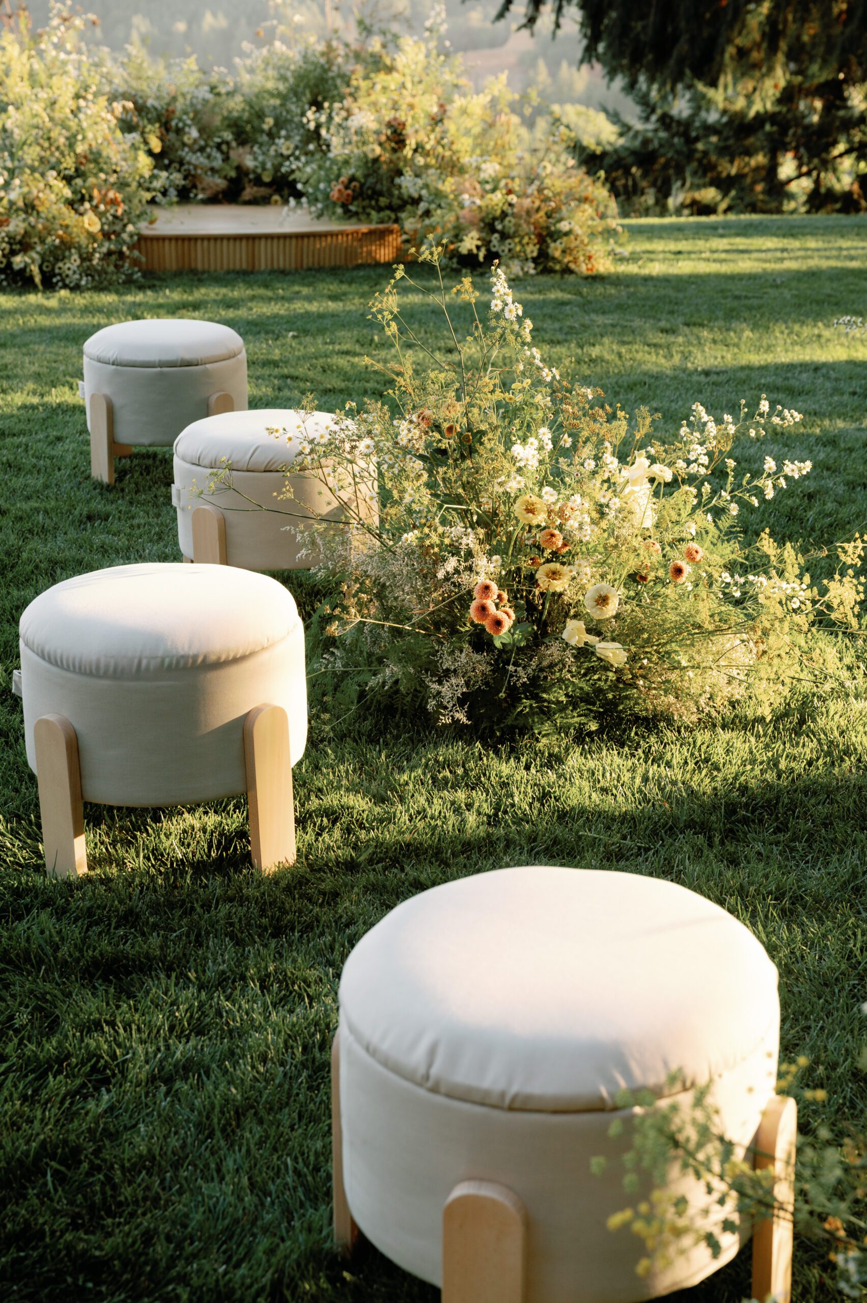 Wedding ceremony at the Wildflower Lawn at  LucidWild Estate 