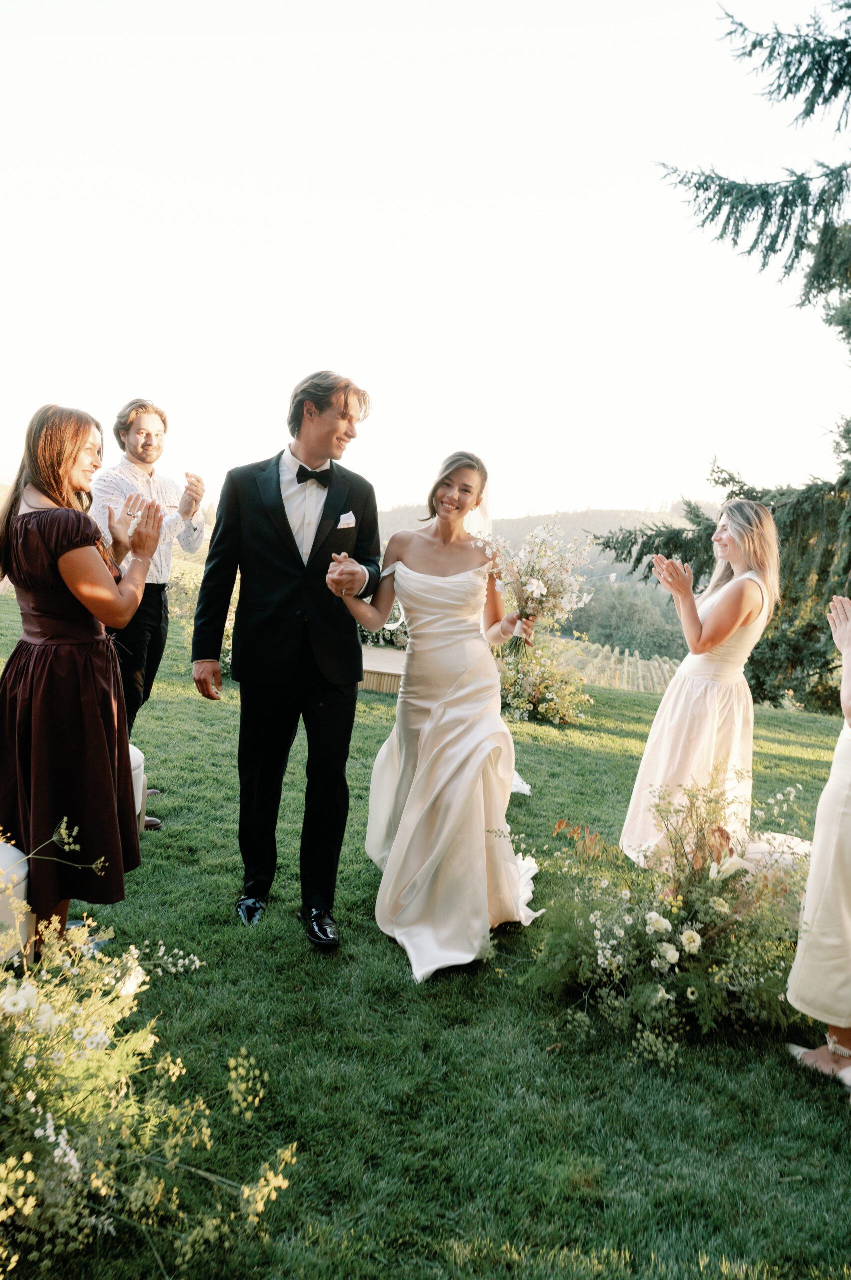 Wedding ceremony at the Wildflower Lawn at  LucidWild Estate 